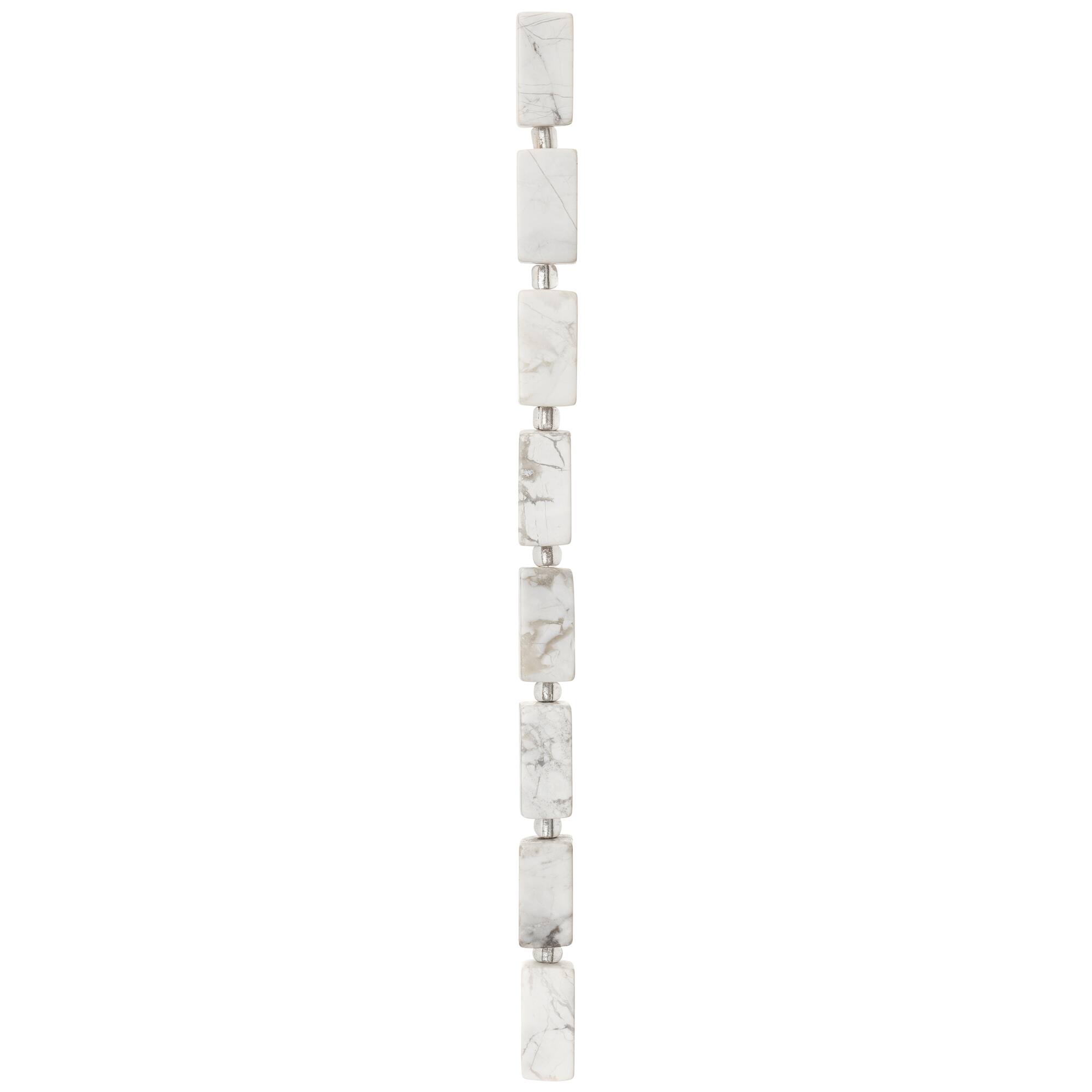 White Large Howlite Rectangle Beads, 16mm by Bead Landing™